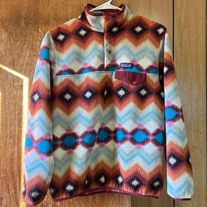 Patagonia Synchilla Snap T Timber Twist Cinder Red Fleece Pullover Women’s S